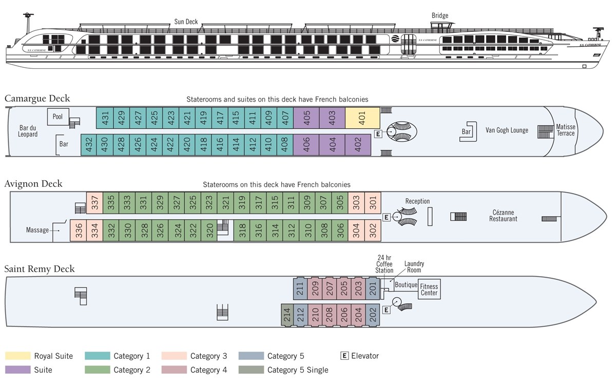 SS Catherine deck plan